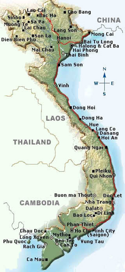 Basic map of Vietnam